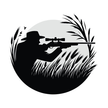minimalist hunter silhouette outdoor icon