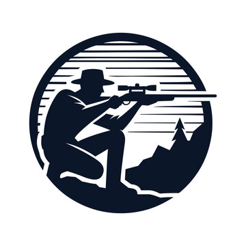 minimalist hunter silhouette outdoor icon