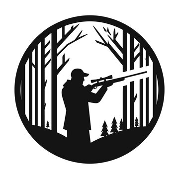 minimalist hunter silhouette outdoor icon