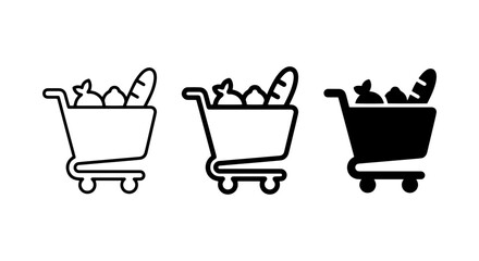 cart shopping vector set on white background © Rashed
