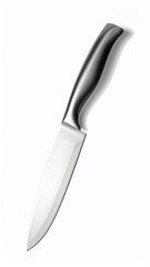 Obraz premium High-quality stainless steel kitchen knife with ergonomic handle, ideal for culinary enthusiasts and professional chefs.