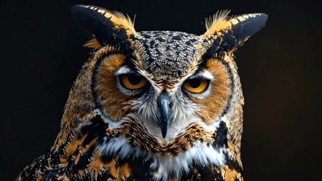 A close-up portrait of a majestic bird of prey with striking eyes
