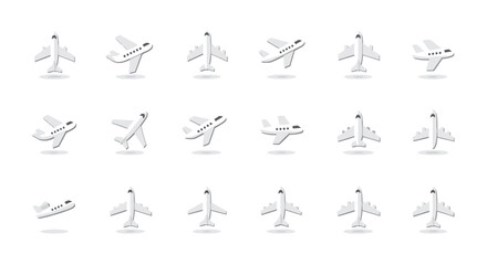 Multiple airplanes in various flight positions. © Formasi