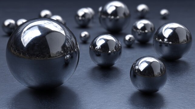 Metallic Spheres on Dark Surface Shining with Reflected Light
