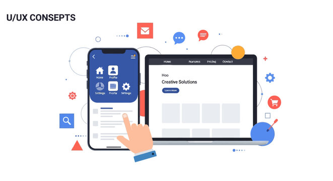 UI UX Design Concepts for Digital Applications.