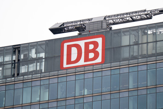 DB Deutsche Bahn logo. German national railway company Deutsche Bahn AG logotype, primary provider of rail transport and infrastructure on April 21, 2026 in Berlin, Germany.