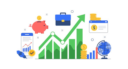 Fototapeta premium Financial Growth and Investment Strategy Concept.