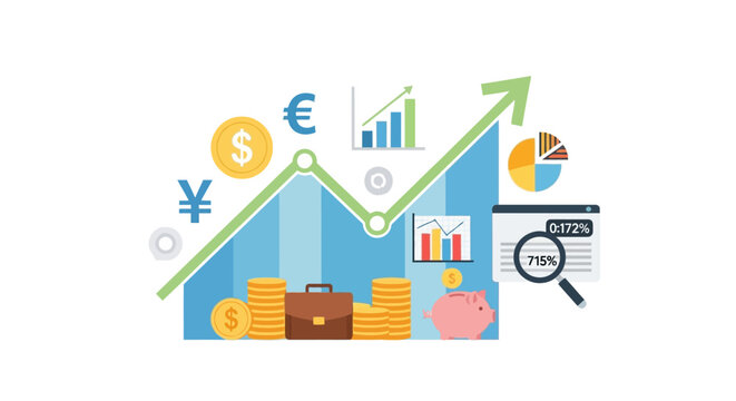 Financial Growth and Investment Analysis Concept.