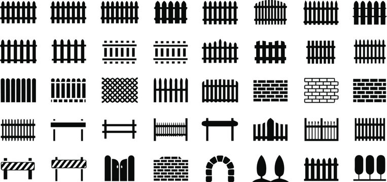 Masonry wall icons showing brick and stone barriers