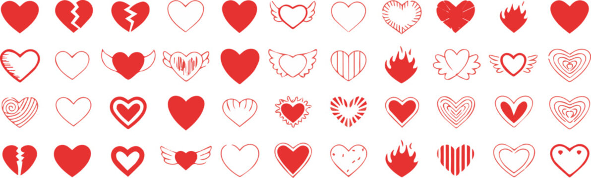 Heart flash for tattoo sheets and sticker packs