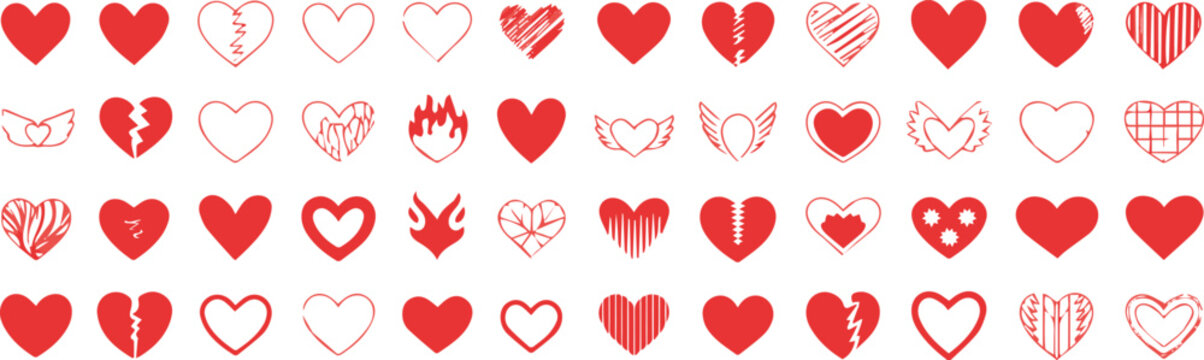 Heart symbols for cardiology charts and reports