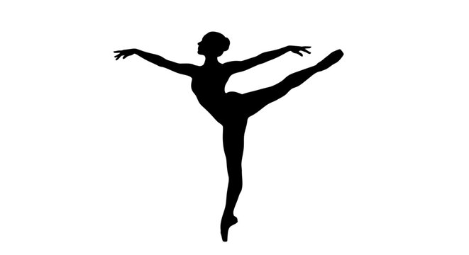 Silhouette of Female Ballet Dancer Posing.