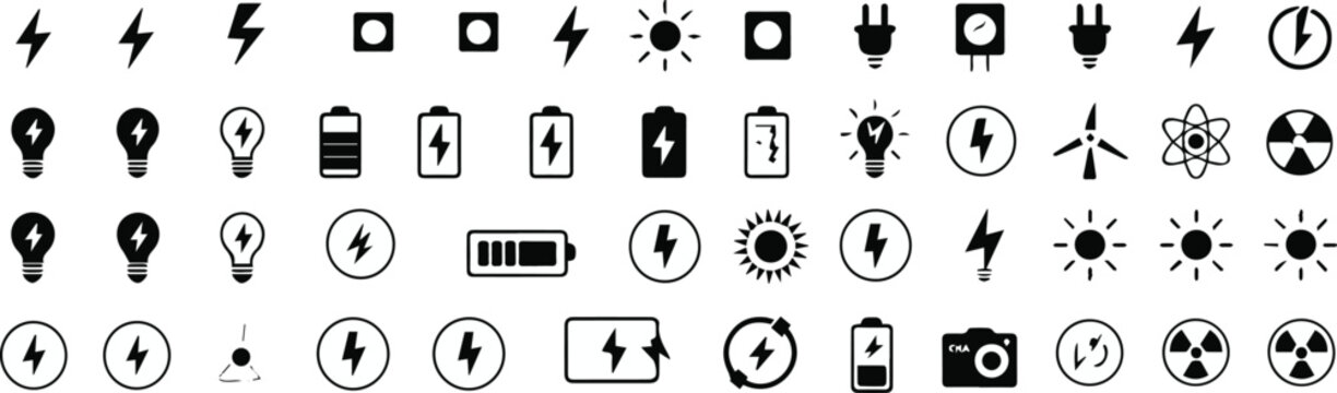 Battery and storage icons for power systems