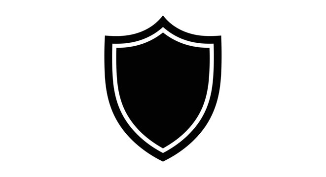 Black Shield Icon Symbol.