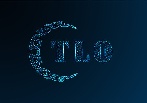 Low poly letter logo TLO design. TLO letter logo low poly vector design on blue color gradient background. TLO logo low poly design
