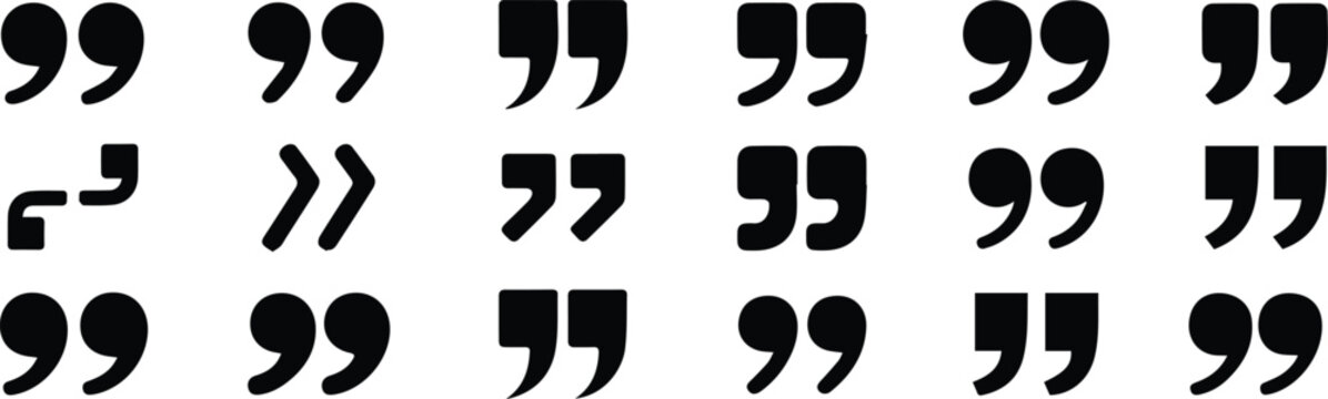 Quotation mark specimen sheet for print typography
