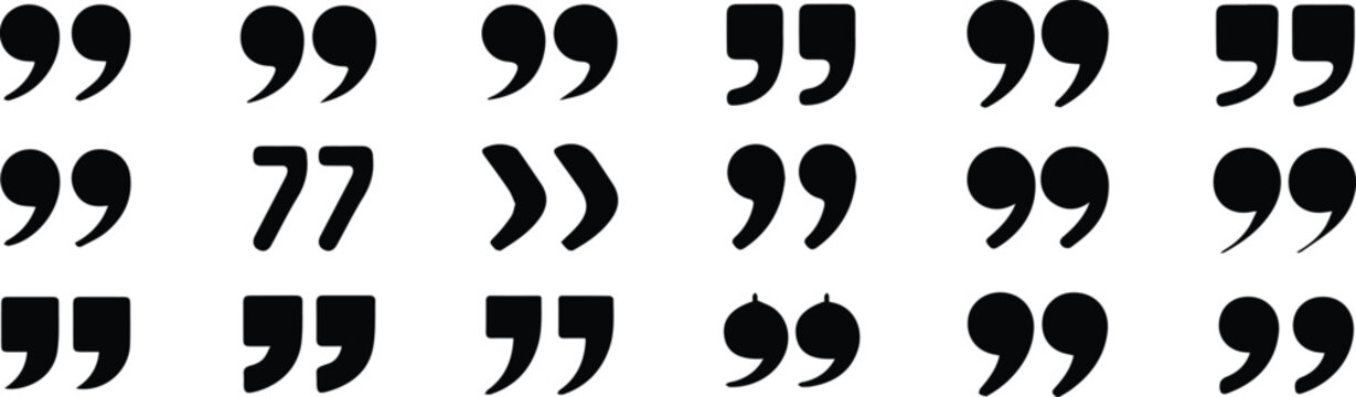 Quotation mark icon set for user interface