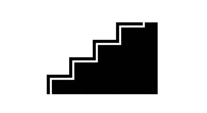 Black Staircase Icon Design Element.