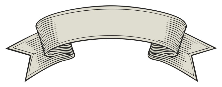 Vintage Engraved Banner Design for Text and Labels