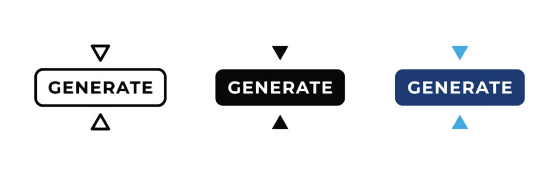Generate button icon for action and creation.