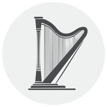 Elegant Harp Icon Illustration for Music and Performance