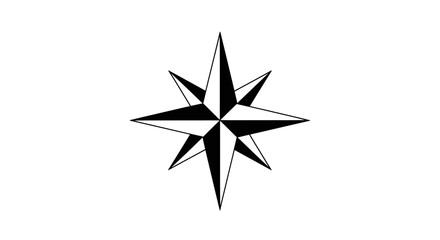 Obraz premium Black Compass Star Navigation Symbol.