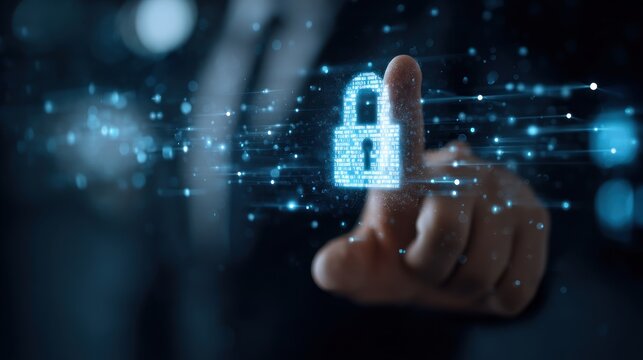 Digital security lock data protection concept