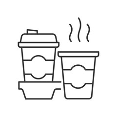 Coffee to go linear icon. Consuming caffeine. Morning beverage. Cappuccino, americano, espresso. Thin line customizable illustration. Contour symbol. Vector isolated outline drawing. Editable stroke © IMG visuals icons