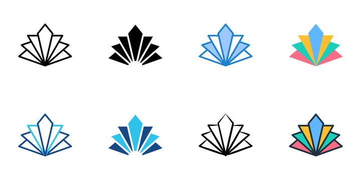 Art Deco icons set multiple style collection. Editable stroke 
