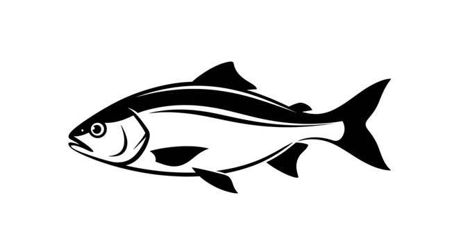 Fish Illustration Black and White.