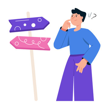 Flat style illustration of decision making