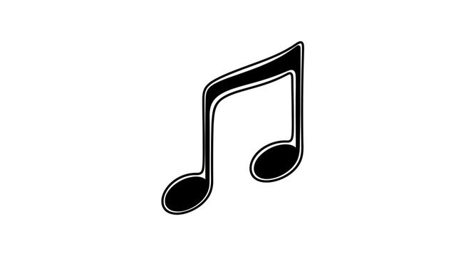 Black Music Eighth Note Symbol.