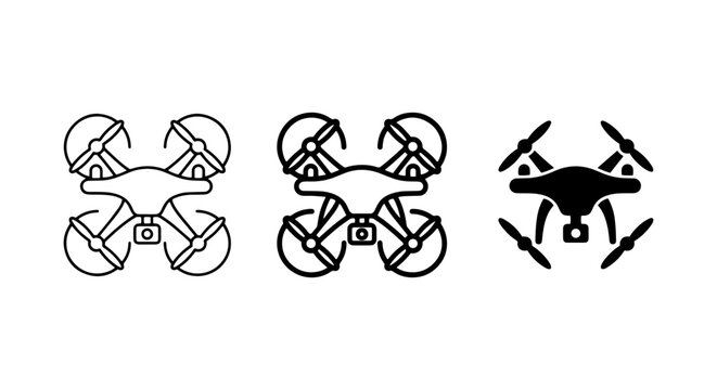 vector quadcopter icons on white background