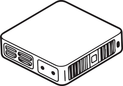 external hard drive silhouette black outline on white background