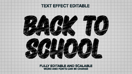 3d text effect back to school editable