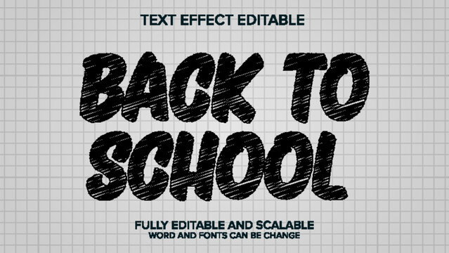 3d text effect back to school editable