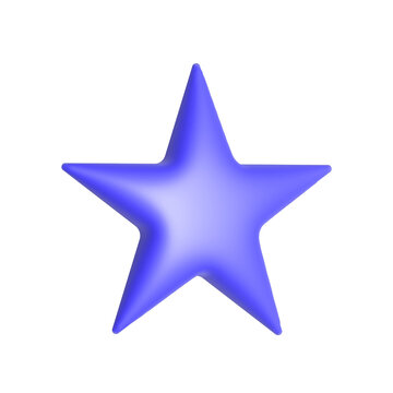A shiny, blue 3D star with a smooth gradient and a slight glow