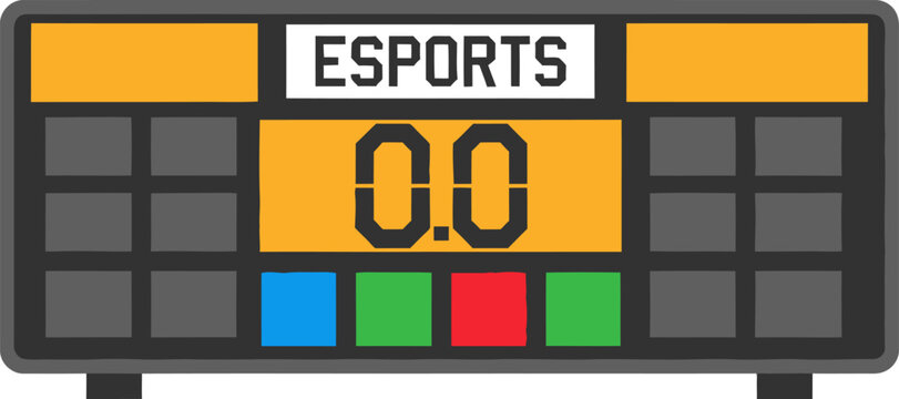 Esports scoreboard display with numbers.