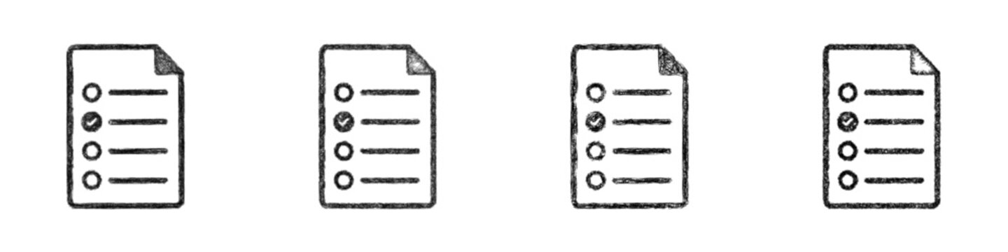 Sketch multiple choice test icon design set