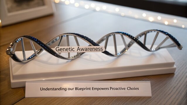 A Simplified DNA Helix Model Displayed For Genetic Awareness