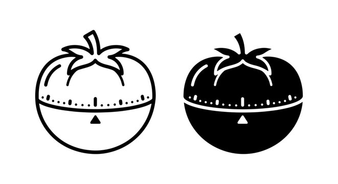 vector tomato kitchen timer set on white background