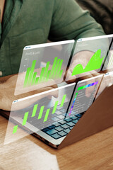 Digital business chart displaying profit and loss data on a laptop screen