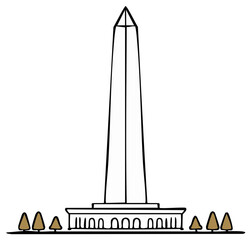 Fototapeta premium Illustrated Washington Monument Vector Illustration.