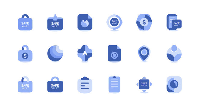 Business icons on white background.