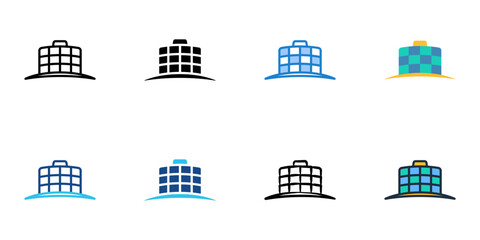 Naklejka premium Atrium icons set multiple style collection. Editable stroke 