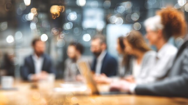 Blurred people group meeting in office
