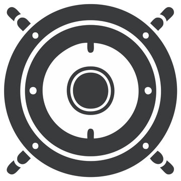 Abstract Target Symbol with Crosshairs Design in Black Silhouette for Vector Use