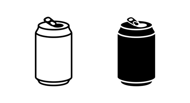 two-color soda can icons on white background