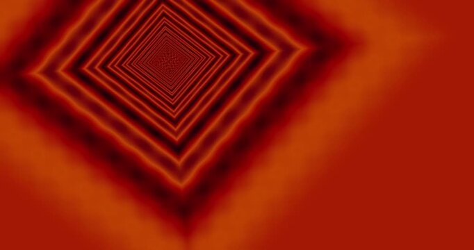 Abstract geometric tunnel animation with rotating square frames in vibrant color variations.