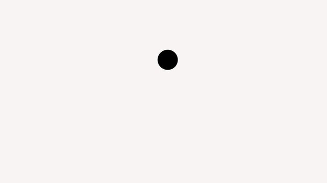 A minimalist 4K animation of a black ball moving along a smooth, continuous single line path on a clean white background.